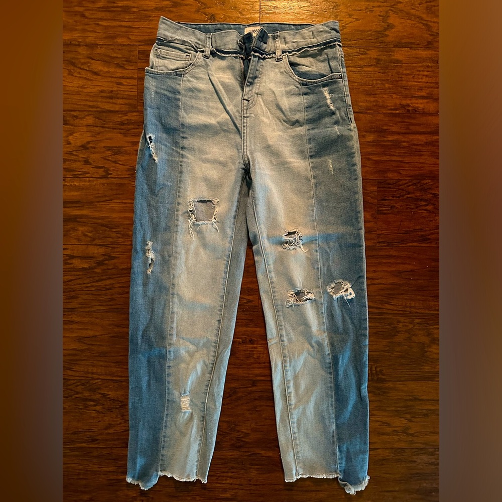 Contrast Panel, Distressed Jeans by m1858, Sz: 4 (27)